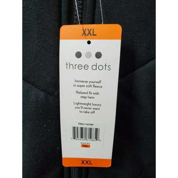 Three Dots Women's Black Polyester Long Sleeve Full Zip Front Casual Jacket 2XL - Picture 5 of 13